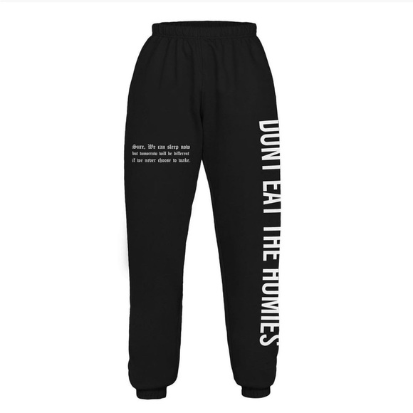 Don’t Eat the Homies jogger black sweatpants small DETH - Picture 3 of 9